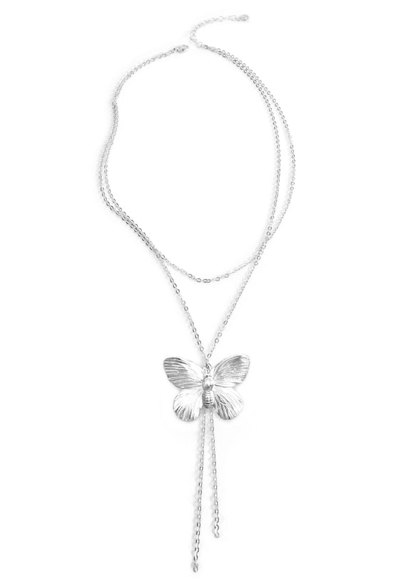Butterfly silver necklace