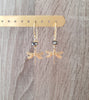 Gold dragonfly earrings with golden shadow Austrian crystals
