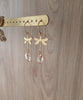 Gold dragonfly earrings with Golden Shadow Austrian crystals