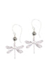 Silver dragonfly earrings with Black Diamond Austrian crystals