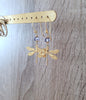 Gold dragonfly earrings with Tanzanite Austrian crystals