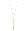 Long 18K goldplated dragonfly necklace with Golden Shadow Swarovski crystals