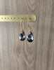 18K gold plated earrings with Black Diamond crystal drops