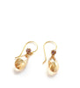 18K gold plated earrings with Golden Shadow Swarovski crystal drops and balls