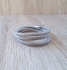 Dige Designs silver reptile-printed leather bracelet