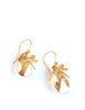 Gold dragonfly earrings with Golden Shadow Austrian crystal drops