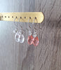 Silver earrings with Crystal and Rose Peach Austrian crystal drops