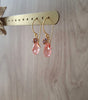 Gold earrings with Rose Peach Austrian crystal drops and balls