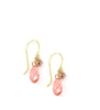 18K gold plated earrings handmade with Rose Peach Swarovski crystal drop and balls