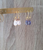 Gold earrings with Tanzanite Austrian crystal drops