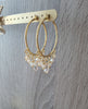 Gold hoop earrings with Golden Shadow Austrian crystals