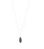 Short silver necklace with a Black Silver Night Swarovski crystal pavé drop