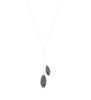Short silver necklace with Black Silver Night Swarovski crystal pavé drop pendants