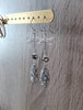 Silver dragonfly and grey Austrian pavé drop earrings