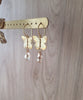 18K gold plated butterfly earrings with Golden Shadow drops