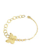 Gold butterfly bracelet with Golden Shadow Austrian crystals