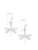 Silver dragonfly earrings with Silver Shade Austrian crystals