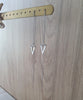 Silver triangle threader chain earrings