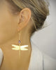 Gold dragonfly earrings with Tanzanite Austrian crystals