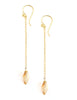 Gold dangle earrings with Golden Shadow Austrian crystals
