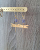 Gold dragonfly earrings with Tanzanite Austrian drops