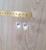 Silver heart earrings with Black Diamond crystals
