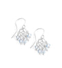 Silver earrings with heart filigree and Blue Shade Austrian crystals