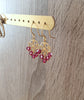 Gold heart filigree earrings with ruby Austrian crystals