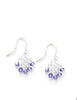 Silver earrings with heart filigree and Tanzanite Austrian crystals