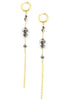 Gold hoop earrings with Black Diamond Austrian crystals