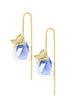 Austrian Light Sapphire drops and butterfly threader earrings