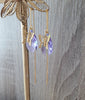 Austrian Tanzanite drops and gold butterfly threader earrings