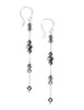 Silver dangle earrings with Black Diamond Austrian crystals and pearls
