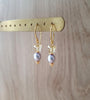Dige Designs light blue pearl earrings with Austrian butterfly crystals