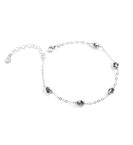 Silver bracelet with Black Diamond Austrian crystals