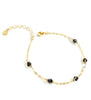 Gold bracelet with black Austrian crystals
