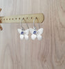 Silver butterfly earrings with Tanzanite Austrian crystals