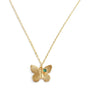 18K gold plated butterfly necklace with an emerald crystal charm