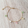 Gold bracelet with Austrian crystal butterflies