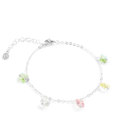 Silver Austrian crystal butterfly bracelet
