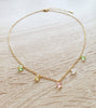 Gold crystal butterfly choker necklace