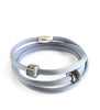 Grey triple wrap silk cord bracelet with pavé crystals