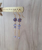 Gold earrings with Austrian Tanzanite crystals and balls