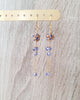 Gold earrings with Austrian Tanzanite crystals and balls
