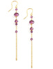 Gold earrings with amethyst  Austrian crystals
