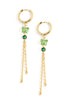 Gold hoop and peridot Austrian crystal butterfly earrings