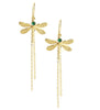 18K gold plated dragonfly earrings with Emerald Green Austrian crystals