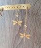Dragonfly and diamond-cut crystal earrings