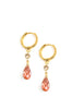 Gold hoop earrings with Rose Peach Austrian crystal drops