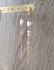 Long hoop earrings with freshwater pearls and Austrian crystals
